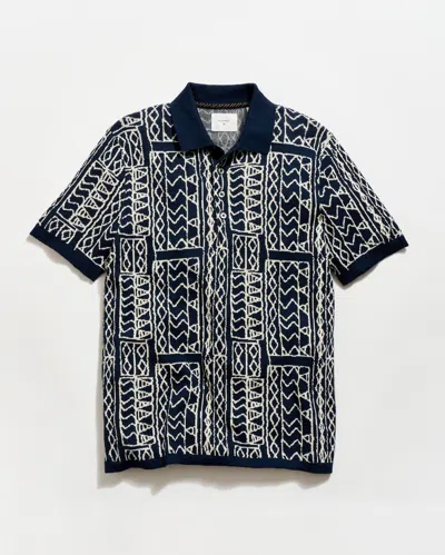 Billy Reid Geo Stitch Sweater Polo