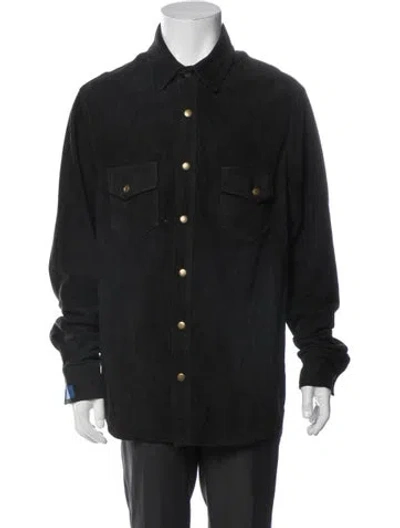 Pre-owned Billy Reid Goat Leather Jacket In Blue