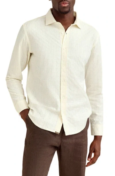 Billy Reid Grid Dobby River Button-up Shirt In Yellow