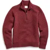 Billy Reid Diamond Quilt Half Zip In Merlot