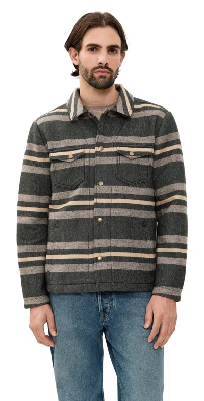 BILLY REID HEIRLOOM STRIPE WOODSMAN JACKET ASPHALT MULTI