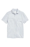 Billy Reid Men's Short Sleeve Hemp Cotton Knit Shirt In Pebble