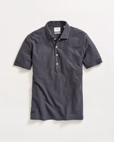 Billy Reid Hemp Cotton Twill Polo In Asphalt