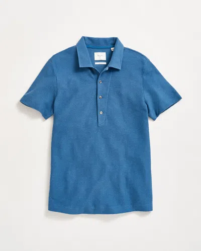 Billy Reid Hemp Cotton Twill Polo In Blue