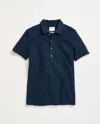 Billy Reid Hemp Cotton Twill Polo In Blue
