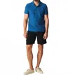 Billy Reid Hemp Cotton Twill Polo In Dark Blue In Blue