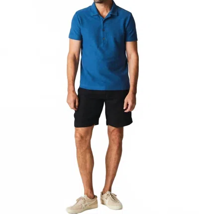 Billy Reid Hemp Cotton Twill Polo In Dark Blue