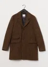 Billy Reid Herringbone Astor Coat In Dark Brown Herringbone