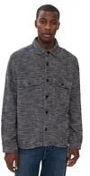 Billy Reid Herringbone Cpo Overshirt Carbon Blue Multi In Carbon Blue Multi