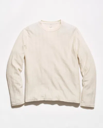Billy Reid Herringbone Crewneck Long Sleeve T-shirt In Neutral