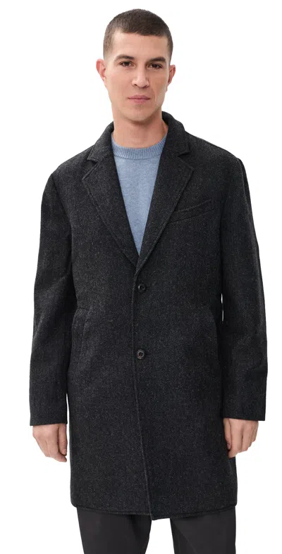 Billy Reid Herringbone Otto Overcoat Asphalt