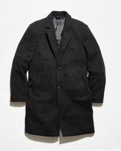 Billy Reid Herringbone Otto Overcoat In Black