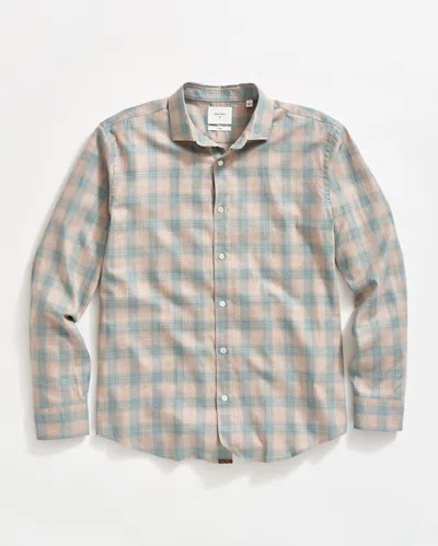 Billy Reid Herringbone Plaid Hutcheson Sport Shirt In Grey/light Brown