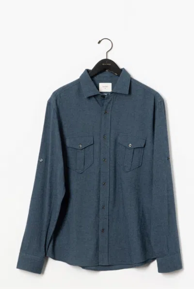 Billy Reid Herringbone Scout Shirt - Asphalt