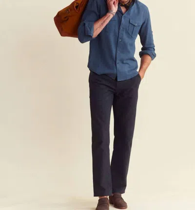 Billy Reid Herringbone Scout Shirt In Reflecting Pond In Multi