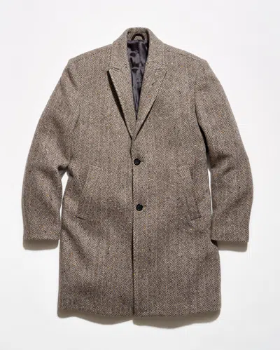 Billy Reid Herringbone Walking Car Coat In Neutral
