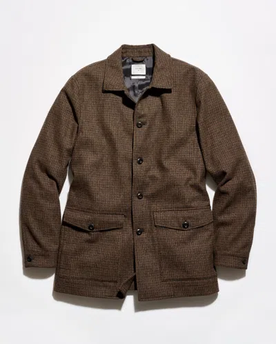 Billy Reid Houndstooth Bennet Overcoat In Brown Multi