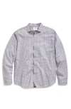 Billy Reid Hutcheson Micro Shadow Plaid Button-up Shirt In Carbon Blue/multi
