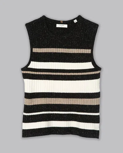 Billy Reid, Inc Blocked Rib Tank In Black/tan