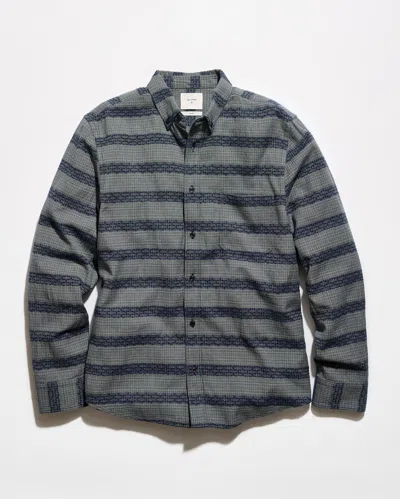 Billy Reid Jacquard Barre Stripe Tuscumbia Shirt In Blue