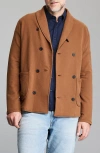 Billy Reid John Shawl Collar French Terry Jacket In Brown