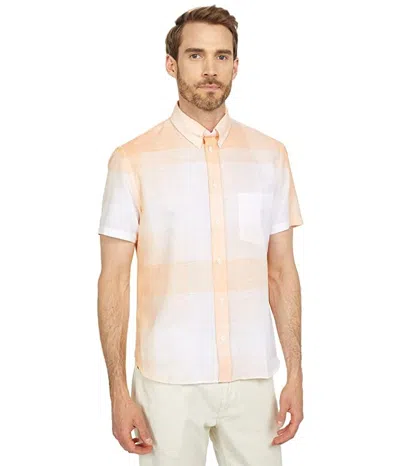 Billy Reid John Shirt Mens White Plaid Short Sleeve Button Down Red03 In Multi