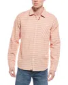 Billy Reid Textural Stripe John T Shirt In Orange