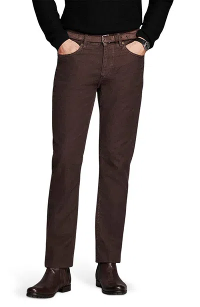 Billy Reid Lachlan Long Sleeve Polo In Brown