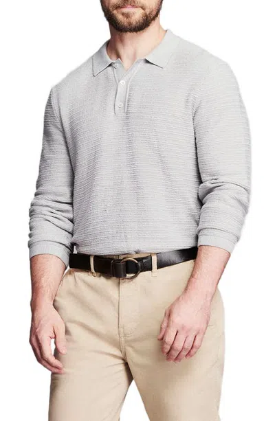 Billy Reid Lachlan Long Sleeve Polo In Gray