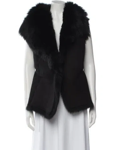 Pre-owned Billy Reid Lamb Fur Vest W/ Tags In Black