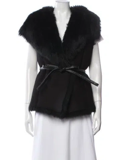 Pre-owned Billy Reid Lamb Fur Vest W/ Tags In Black