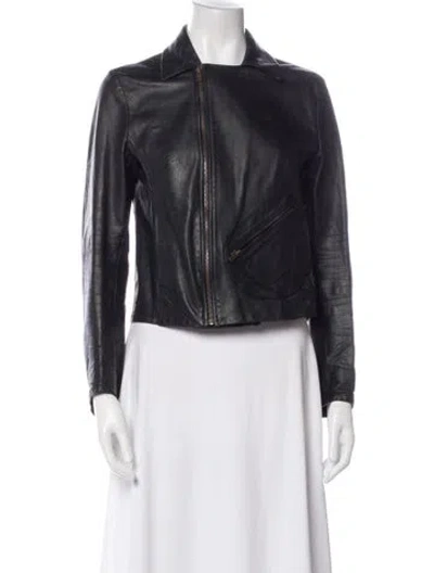 Pre-owned Billy Reid Leather Biker Jacket In Black