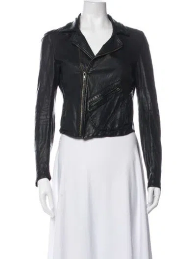 Pre-owned Billy Reid Leather Biker Jacket In Black