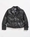 Billy Reid Leather Field Jacket In Java