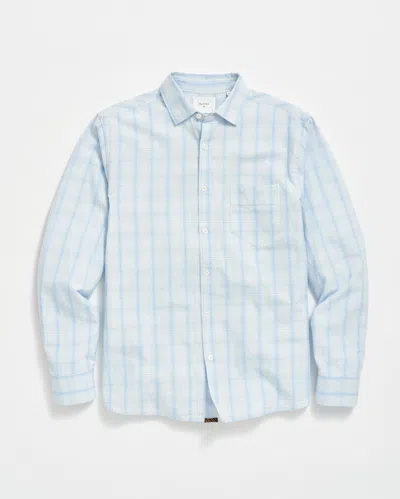 Billy Reid Line Plaid Pickwick Shirt In French Blue