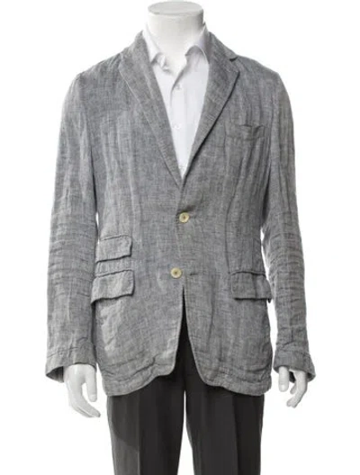 Pre-owned Billy Reid Linen Blazer In Grey