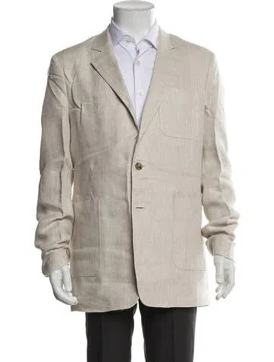 Pre-owned Billy Reid Linen Blazer In Neutral
