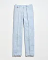 Billy Reid Linen Flat Front Trouser In Blue