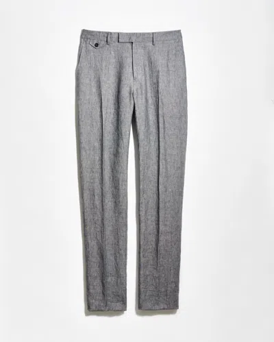Billy Reid Linen Flat Front Trouser In Gray
