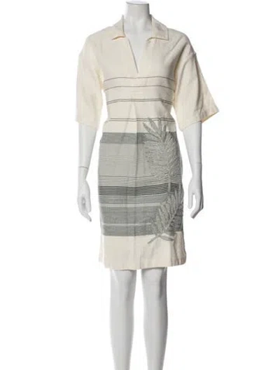 Pre-owned Billy Reid Linen Knee-length Dress In Neutral
