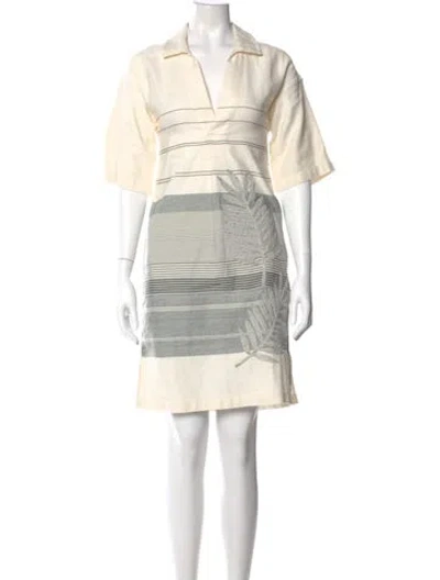 Pre-owned Billy Reid Linen Knee-length Dress In Neutral