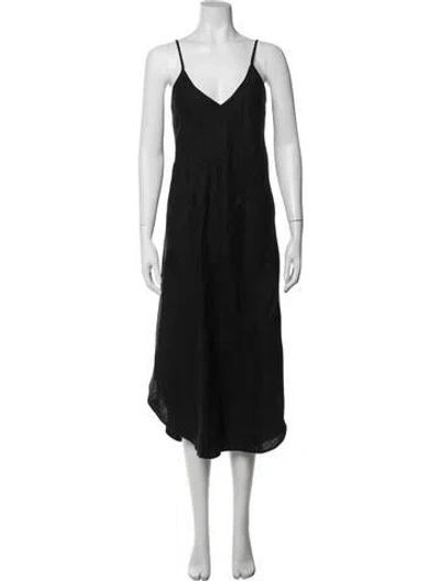 Pre-owned Billy Reid Linen Midi Length Dress In Blue