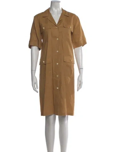 Pre-owned Billy Reid Linen Midi Length Dress In Yellow