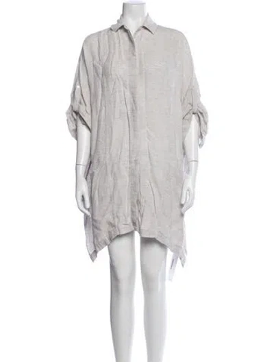 Pre-owned Billy Reid Linen Mini Dress In Grey