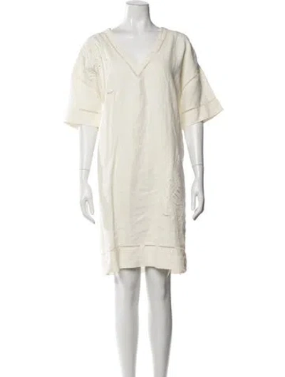 Pre-owned Billy Reid Linen Mini Dress In Neutral