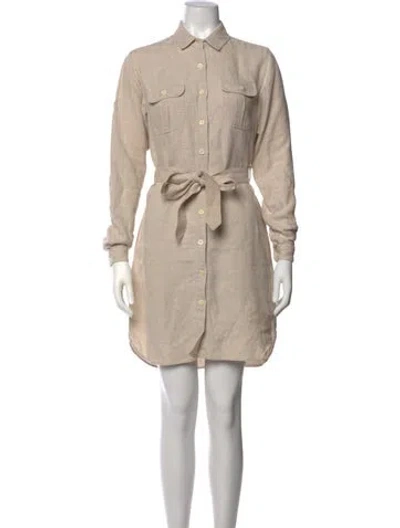 Pre-owned Billy Reid Linen Mini Dress In Neutrals