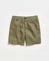 Billy Reid Moore Linen Shorts In Olive