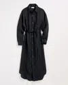 Billy Reid Linen Pelican Maxi Shirt Dress In Black