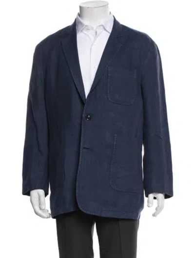 Pre-owned Billy Reid Linen Sport Coat In Blue