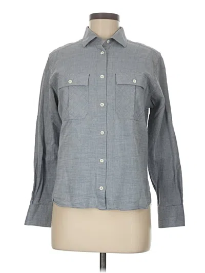 Pre-owned Billy Reid Long Sleeve Button Down Shirt In Gray
